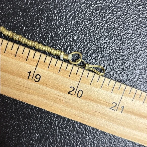 Vintage Stone Bib Brass Handcrafted Necklace Egyptian - Picture 9 of 9